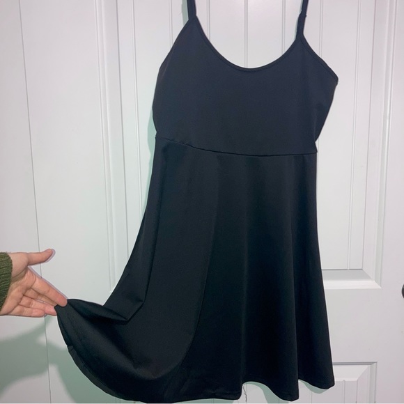 Basic Black Skater Dress Adjustable Straps - Picture 3 of 5